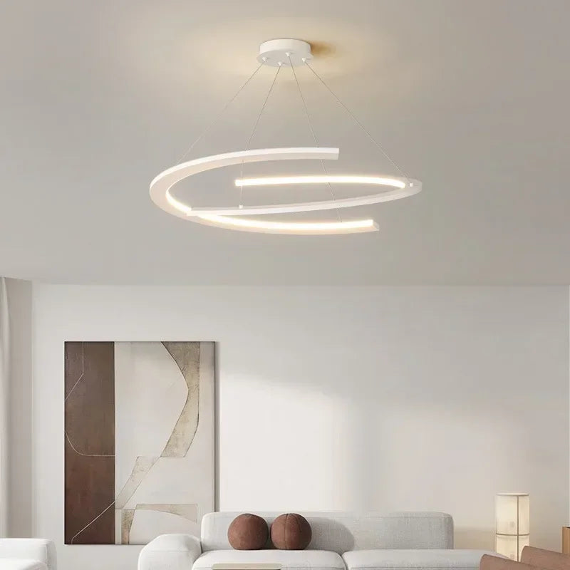 lustre led moderne pour décoration intérieure lumineuse - vue 7 sur 21