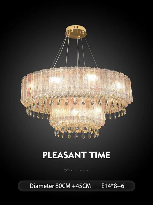 lustre en cristal de luxe avec lumières led nordiques