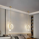 Modern pendant light with gold ring and minimalist Nordic lighting