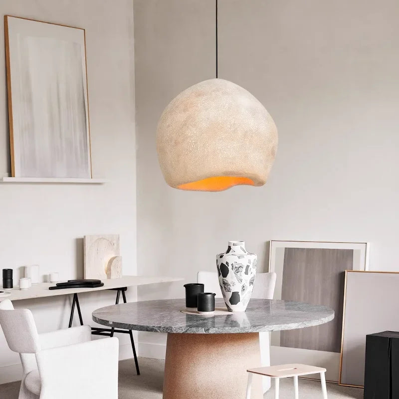Nordic Wabi Sabi E27 Led Chandelier Dining Room Led Pendant Lights Lustre Bar Suspend Lamp Home Decor Loft Hanging Light Fixture - vue 2 sur 8