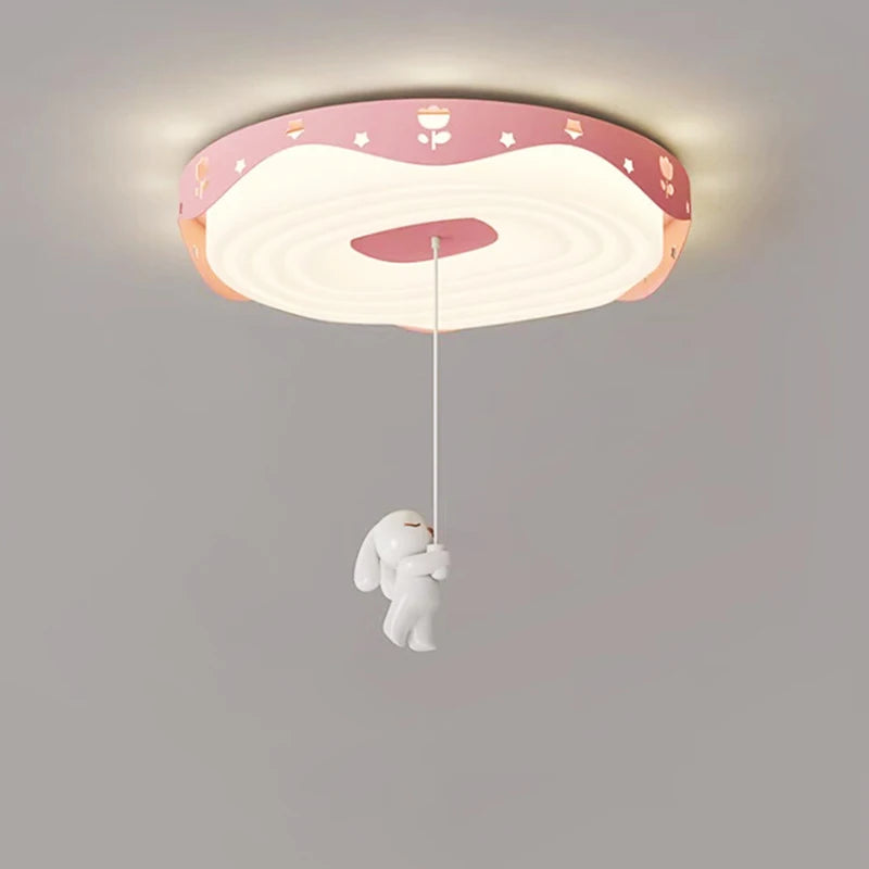 plafonnier enfant dessin animé ours panda lapin astronaute lumineux - vue 2 sur 14