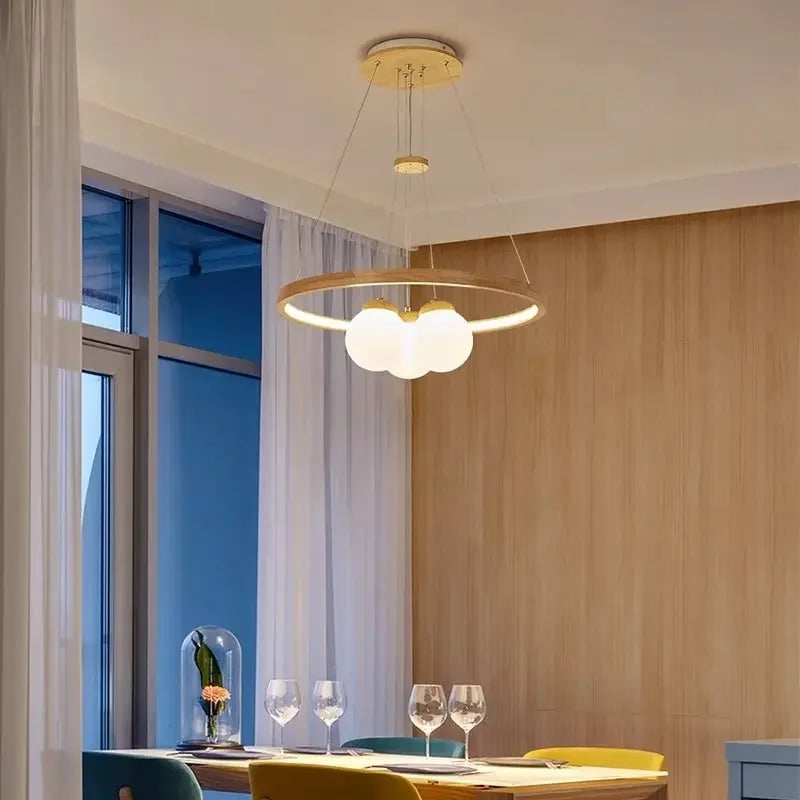 plafonnier led suspendu design moderne en forme de boule de verre