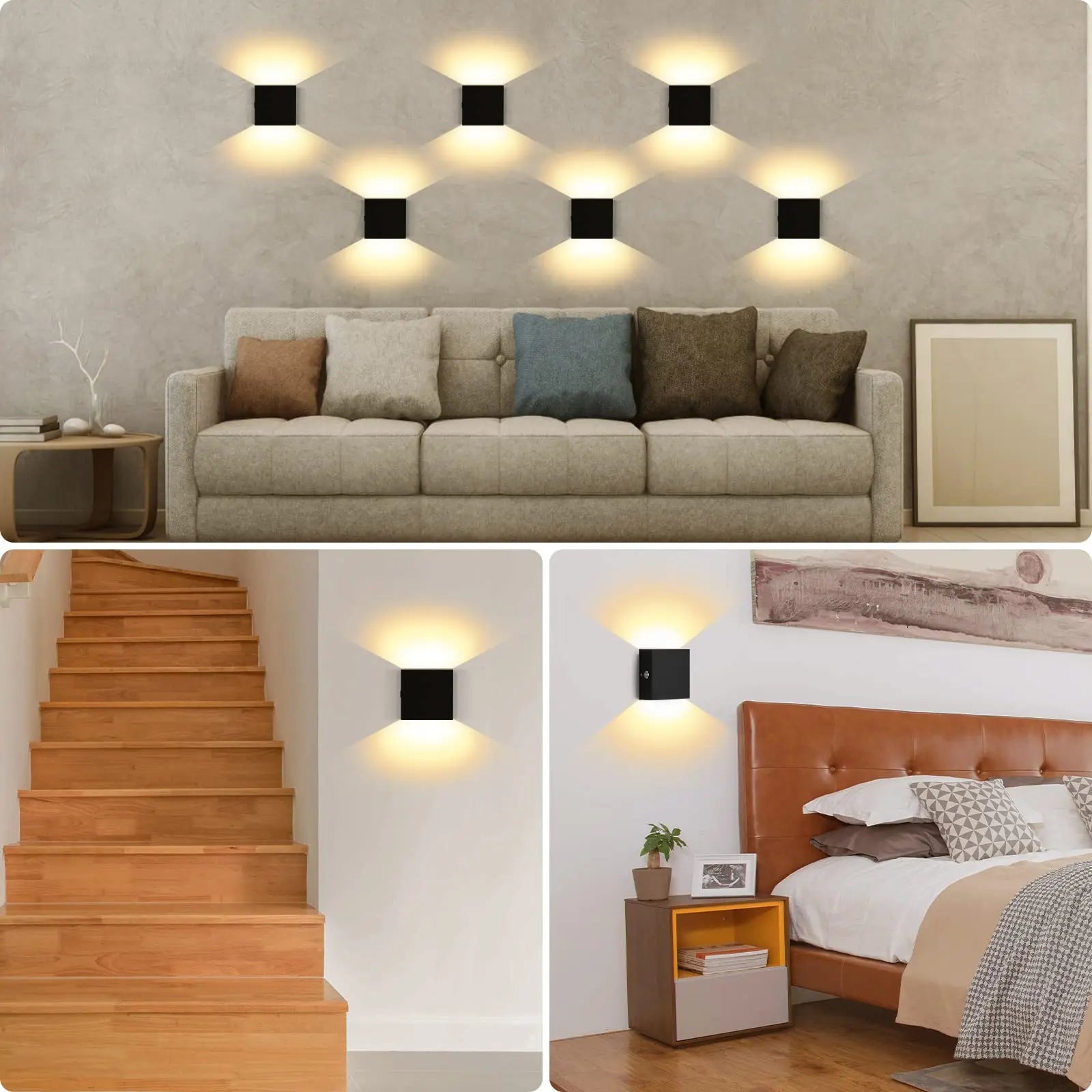 applique murale led rechargeable sans fil avec capteur humain usb - vue 7 sur 10