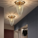 plafonnier led moderne en bois de style bohémien monté en surface