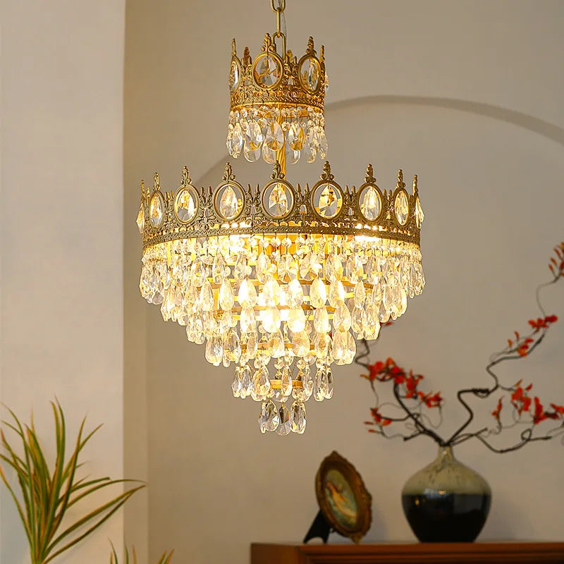 lustre en cristal k9 dimmable pour éclairage moderne - vue 7 sur 16