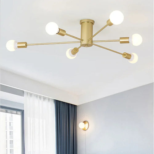 Moderne Créatif LED Plafonnier Lustre Spoutnik Lumière Semi-intégré Nordique Décor À La Maison Luminaires pour Chambre Salon - vue 11 sur 14