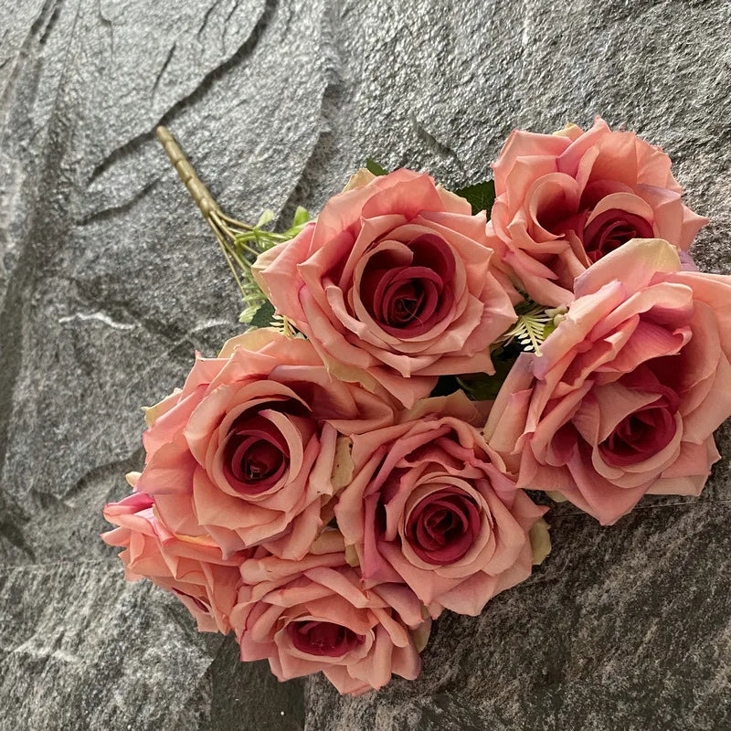 rose artificielle en soie pour décoration et photographie de mariage - vue 14 sur 22