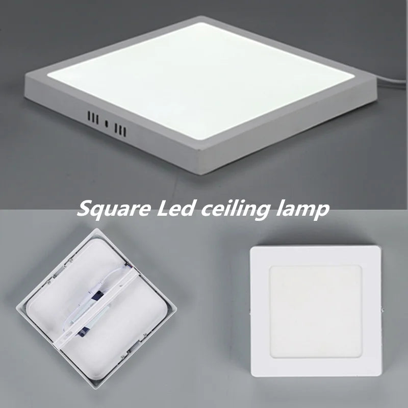plafonnier led carré monté en surface éclairage led froid - vue 4 sur 14