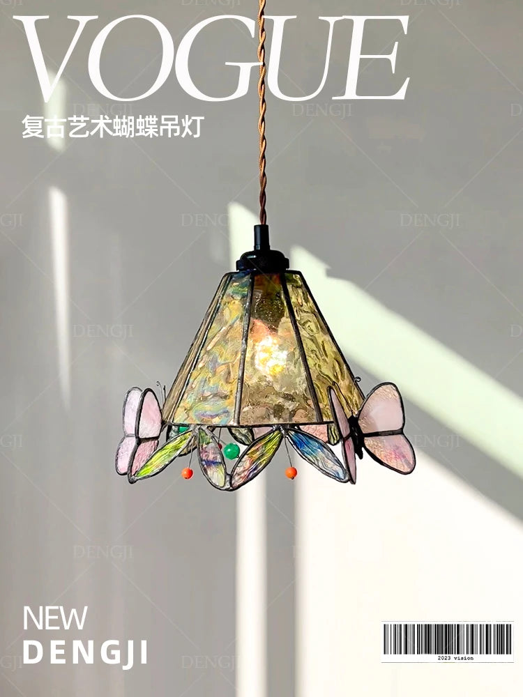 lustre multicolore style tiffany pour éclairage intérieur enfants - vue 5 sur 9