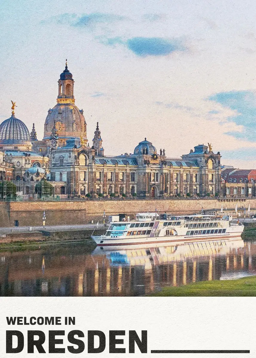 affiche artistique des sites touristiques en villes allemandes