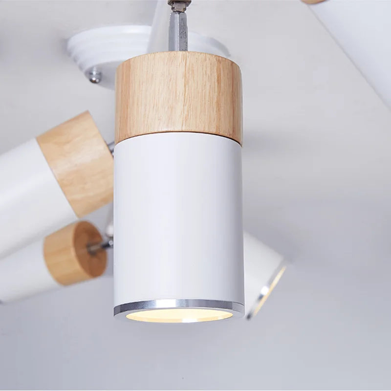 lustre à bande led nordique avec spots décoratifs pour intérieur - vue 6 sur 14