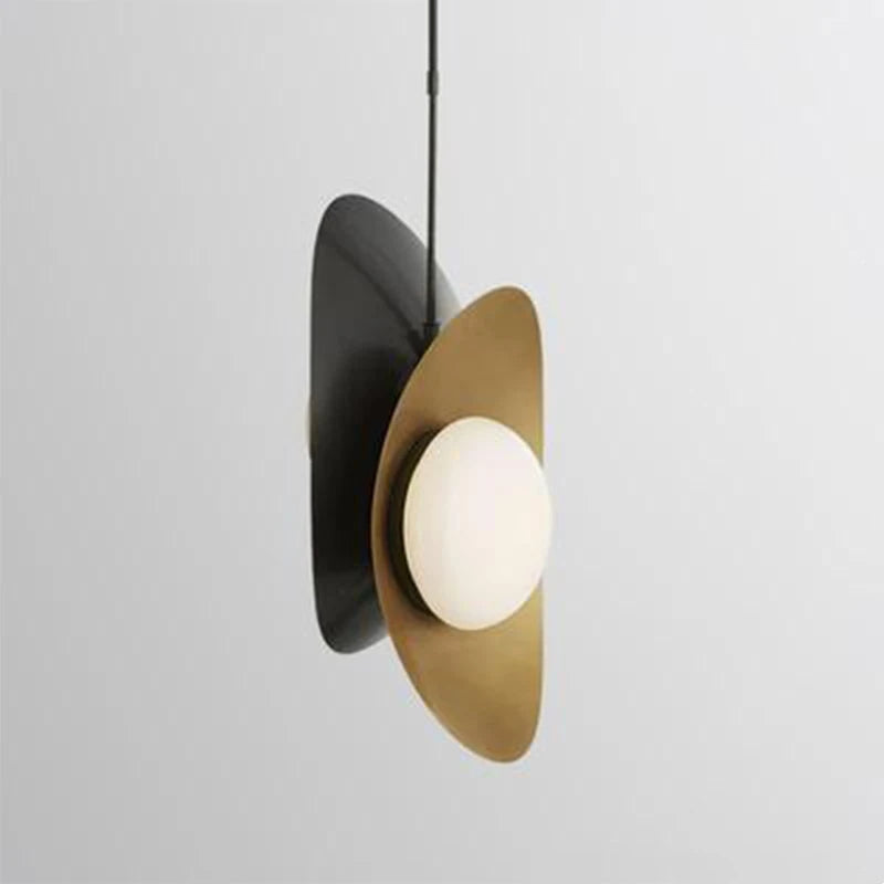 suspension en métal petit modèle avec boule de verre moderne - vue 2 sur 8