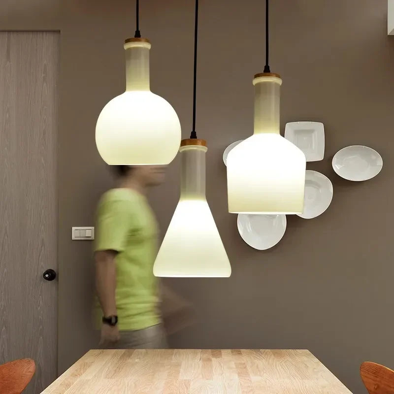 suspension moderne en verre à led pour décoration industrielle - vue 11 sur 12