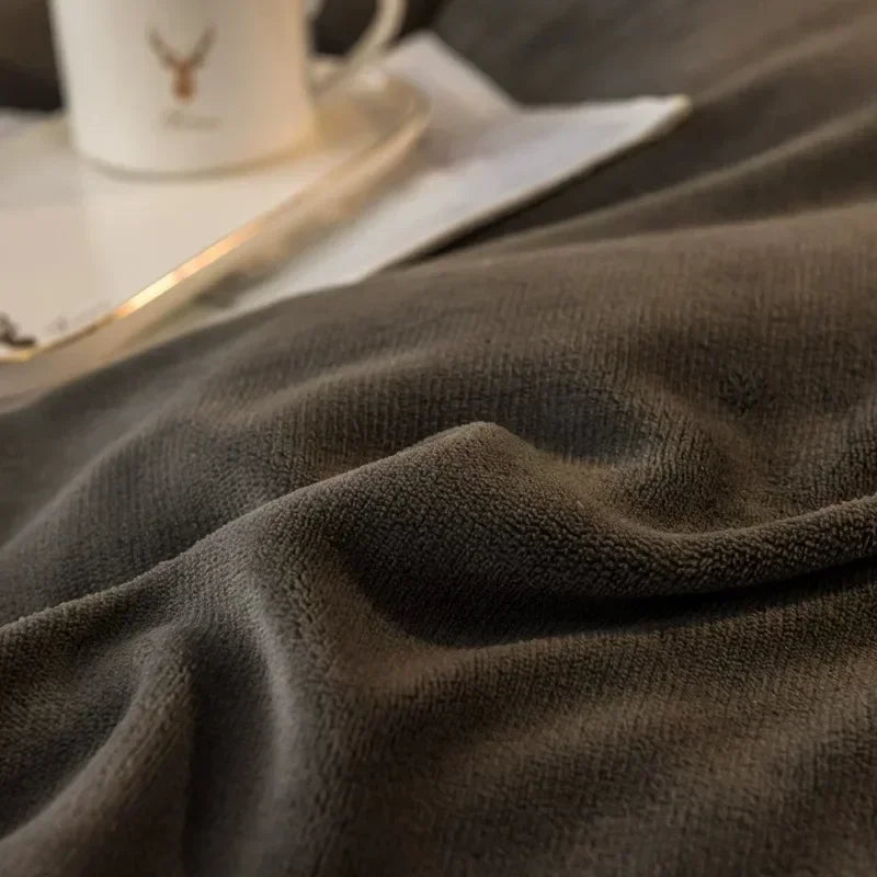 housse de couette en velours corail douce et moelleuse