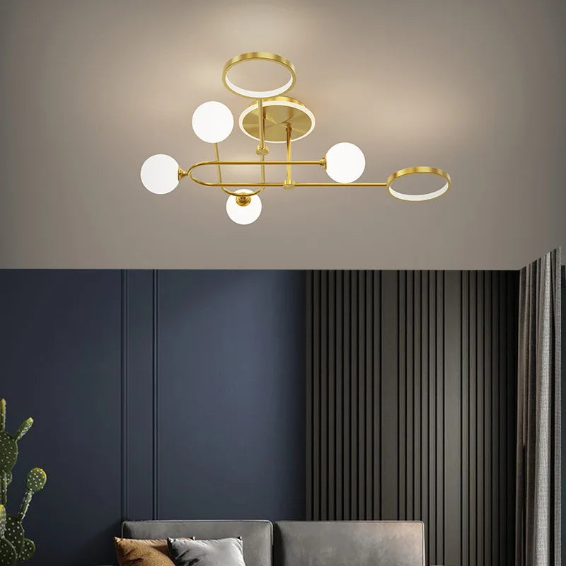 lustre moderne en verre blanc design élégant pour intérieur contemporain - vue 4 sur 12