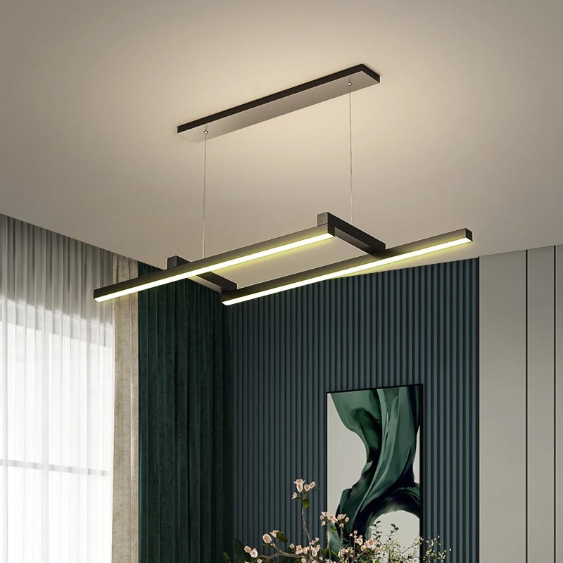lampe led moderne lustre géométrique nordique designer bar - vue 4 sur 12