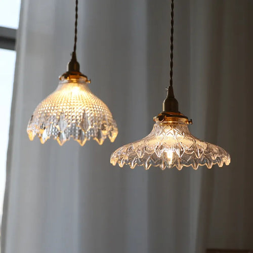 suspension avec Abat-jour en verre éclairage intérieur - vue 6 sur 10