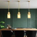Suspension nordique en marbre et cuivre avec lumières led