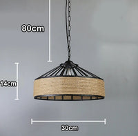 Suspension en corde de sisal antique classique LED E27 tissage de vigne lampes de plafond suspendues lustres rétro bougie éclairage créatif