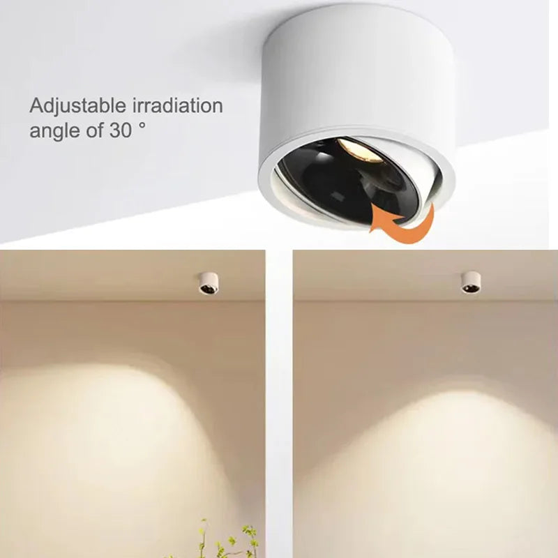 Ultra-bright adjustable angle COB LED spotlight for indoor lighting - vue 6 sur 9