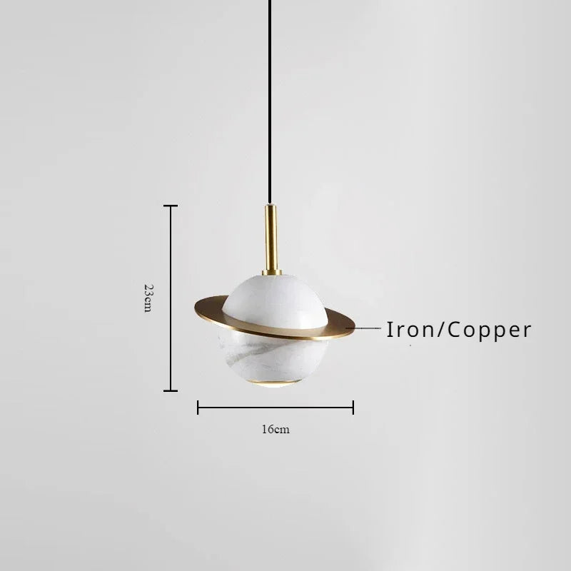 lustre circulaire en marbre naturel style nordique pour bars et restaurants - vue 8 sur 9