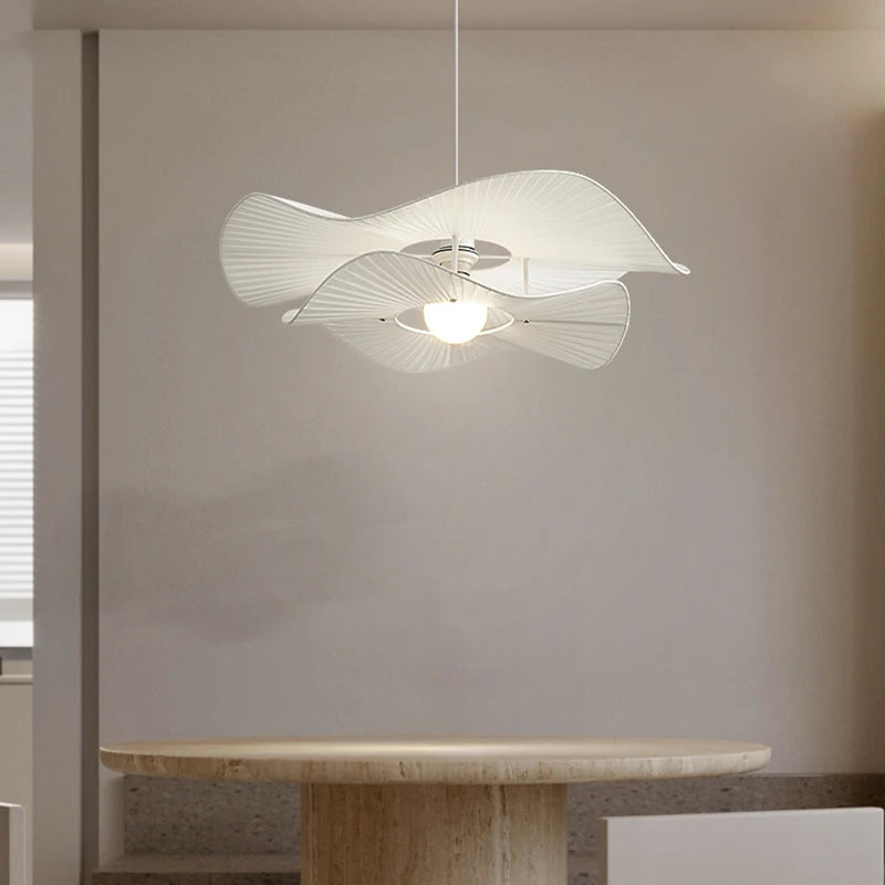 lustre nordique à chapeau en tissu led d'intérieur - vue 5 sur 7