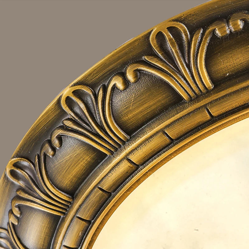 plafonnier led vintage europe sculpter en cuivre espagnol marbre - vue 7 sur 8