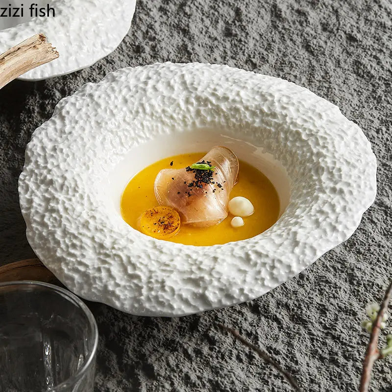 Assiette bol céramique texture roche style chapeau champignon - vue 5 sur 7