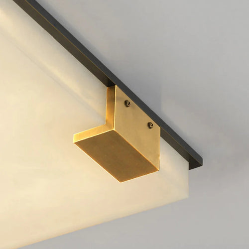 plafonnier carré en marbre et laiton doré led luxueux - vue 7 sur 7