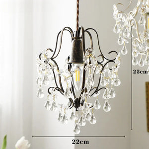 Retro crystal water drop pendant light for elegant decoration