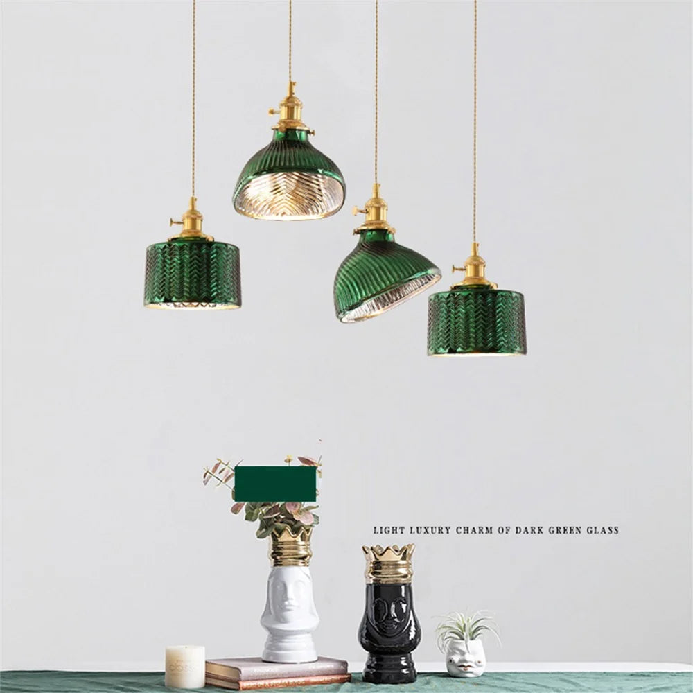 suspension led moderne en laiton avec verre pour décoration maison - vue 7 sur 10