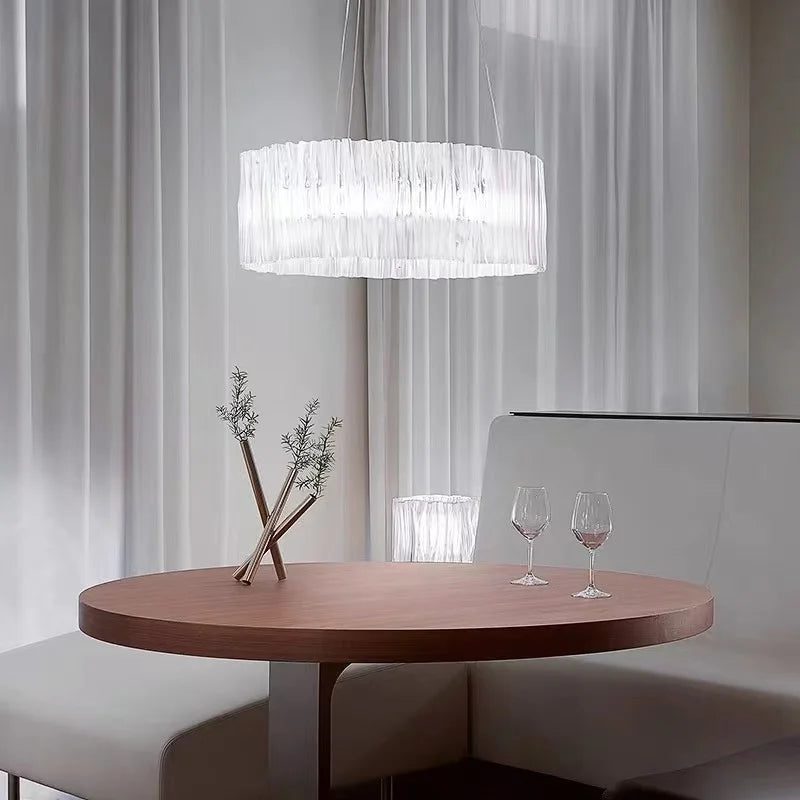 lustre acrylique design italien pour restaurant hôtel led - vue 3 sur 6