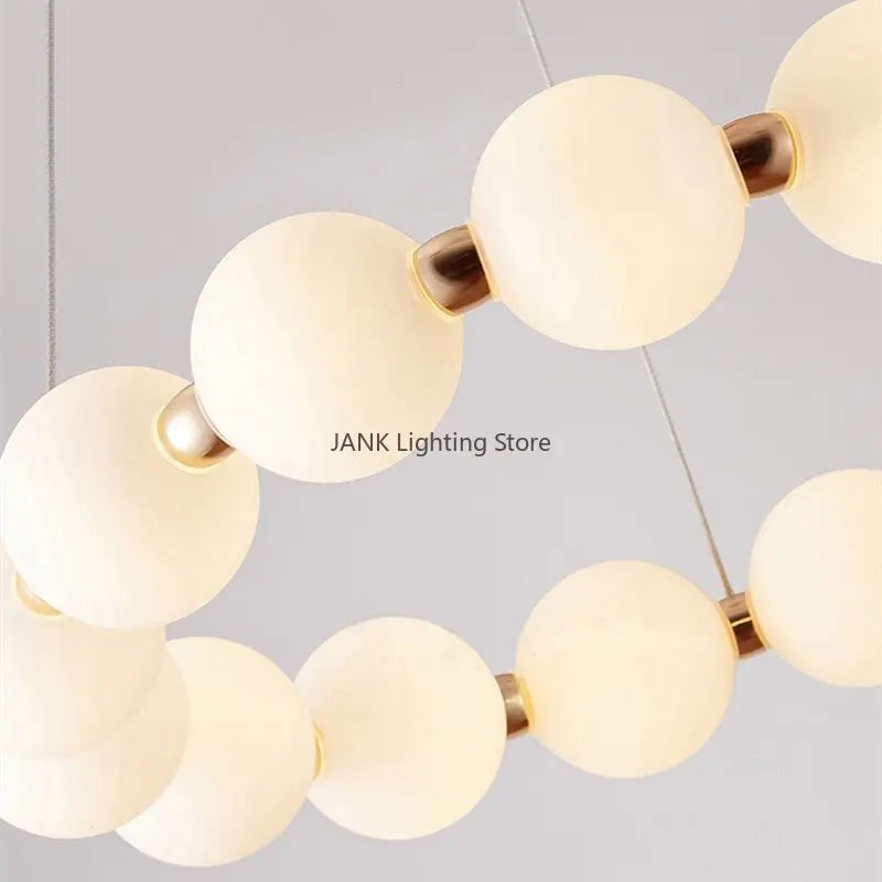 lustre led créatif nordique en forme de haricots magiques double couche - vue 6 sur 11