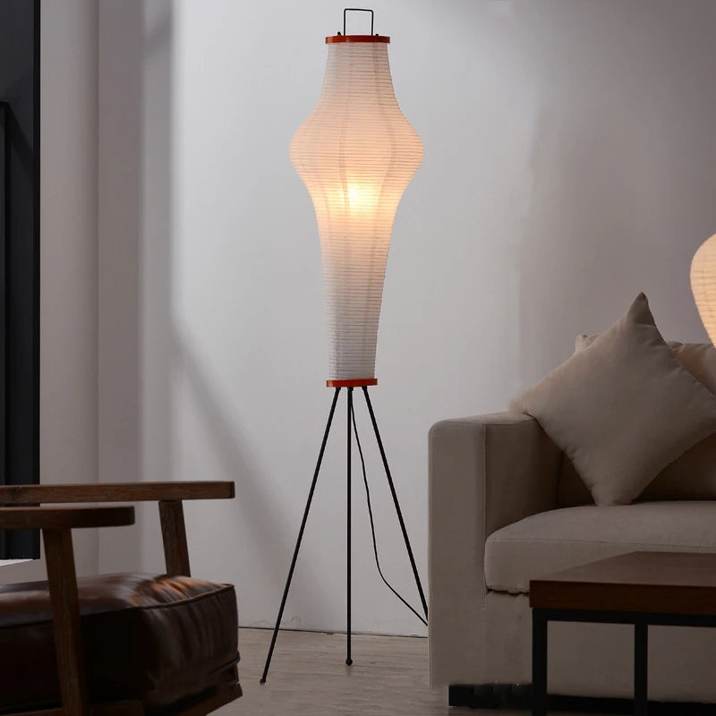 lampadaire en papier de riz design japonais pour intérieur moderne - vue 2 sur 7