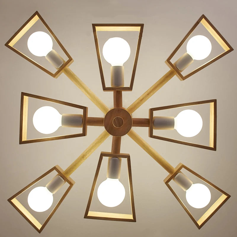 lustre suspendu en bois d'éclairage d'arbre nordique pour décoration - vue 7 sur 10