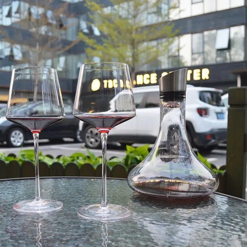Verre a vin rouge cristal style nordique artisanal