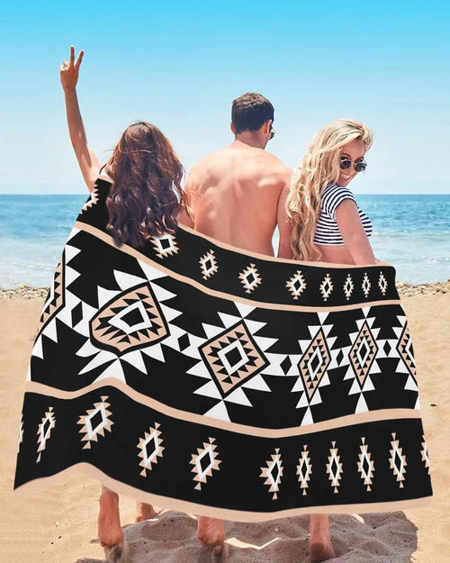 serviette de plage motifs azteques douce absorbante legere