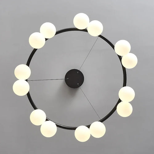 lustre suspension led en forme de haricot avec suspension cerise - vue 6 sur 9