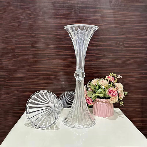 Transparent Acrylic Wedding Vases, Horn Style, Party Table Centerpiece, Family Table Decoration, High 45cm, New, 10Pcs - vue 2 sur 7