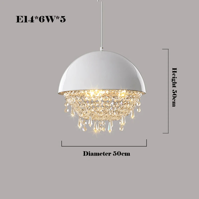 suspension créative en cristal hémisphère pour intérieur élégant - vue 10 sur 18