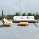 ensemble moderne de meubles d'extérieur en teck pour jardin et patio