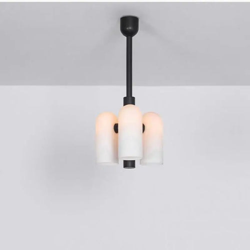 lustre en verre laiteux luminaire suspendu design moderne élégant - vue 10 sur 13