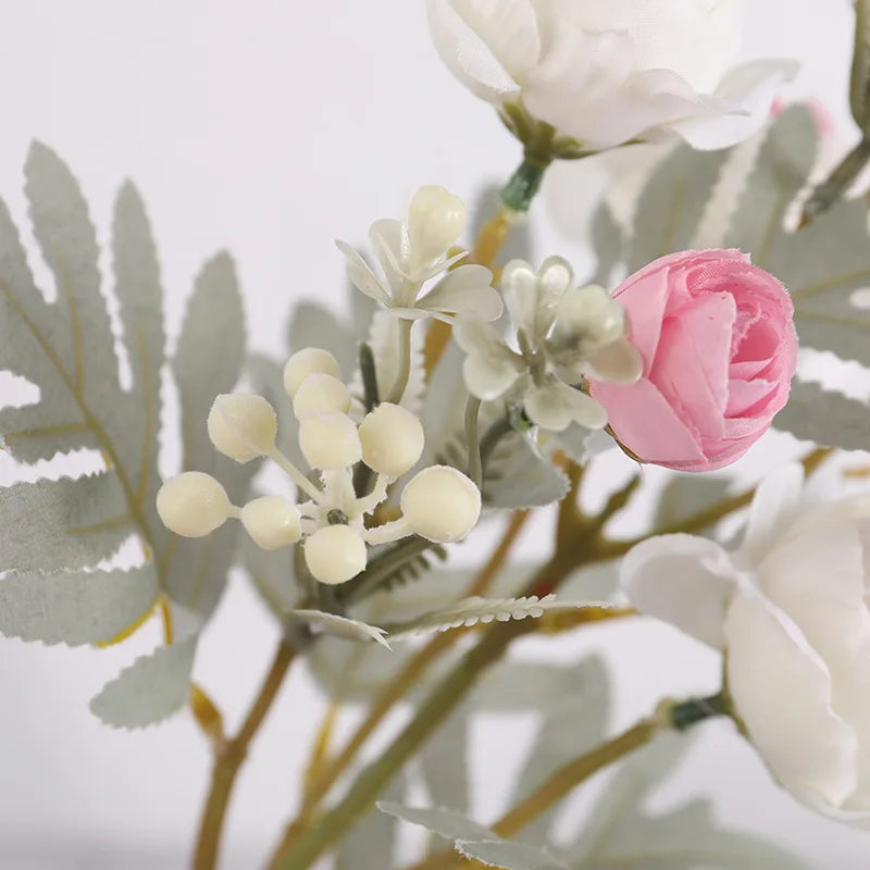bouquet de roses artificielles en tissu pour déco mariage et maison - vue 4 sur 14