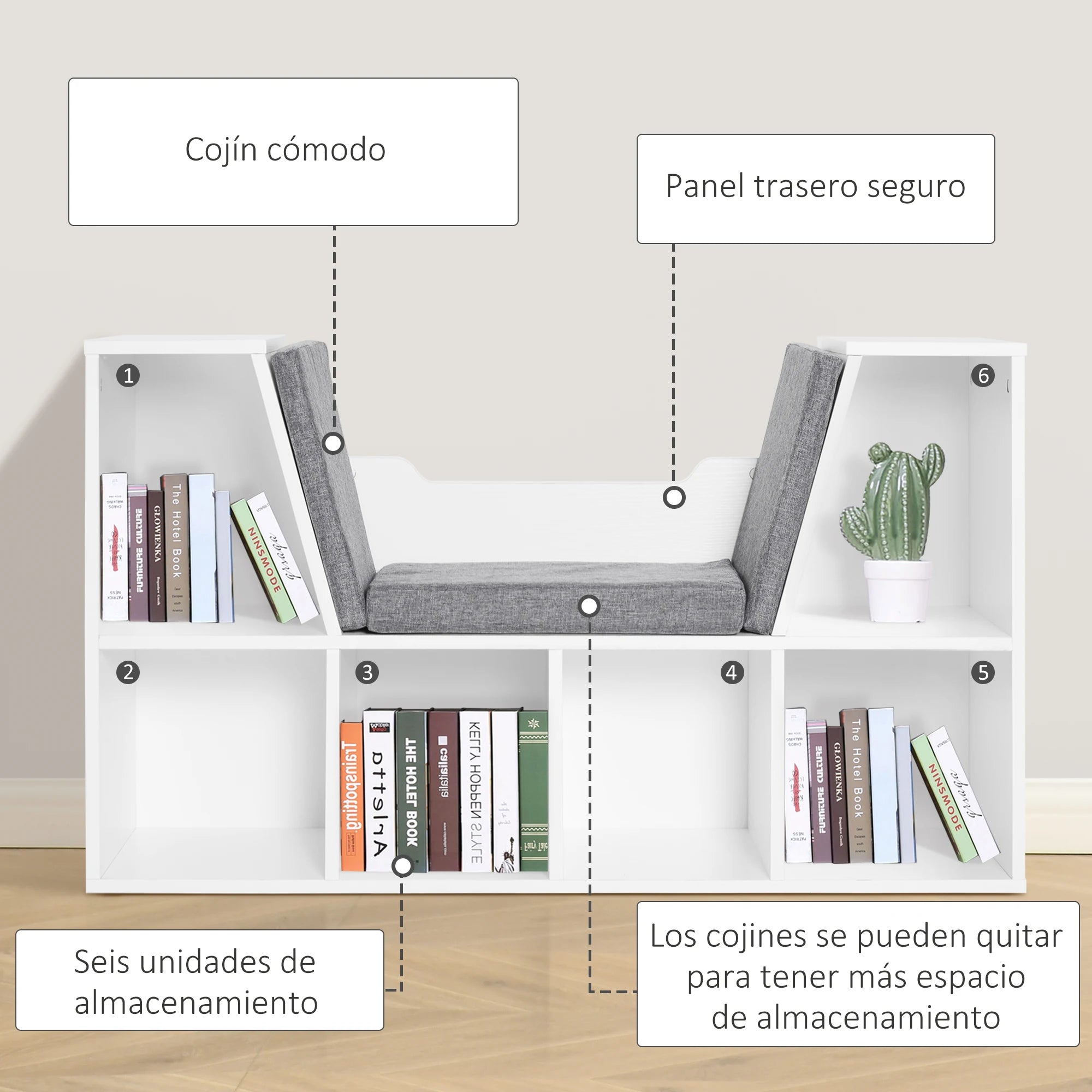 bibliothèque originale avec étagère cube pour enfants - vue 7 sur 6