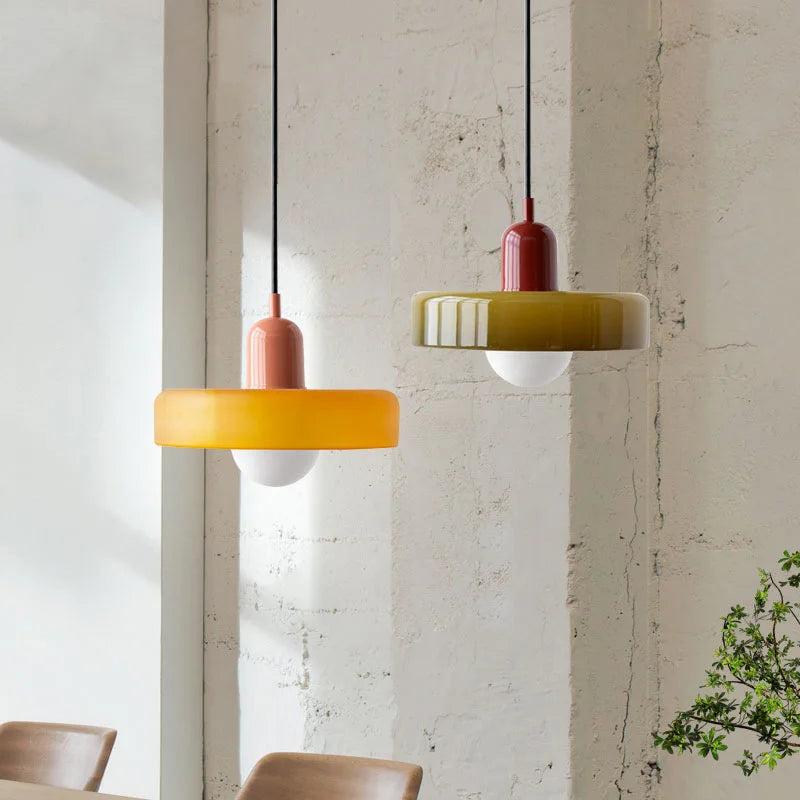 lustre moderne suspendu en verre coloré pour intérieur - vue 2 sur 20