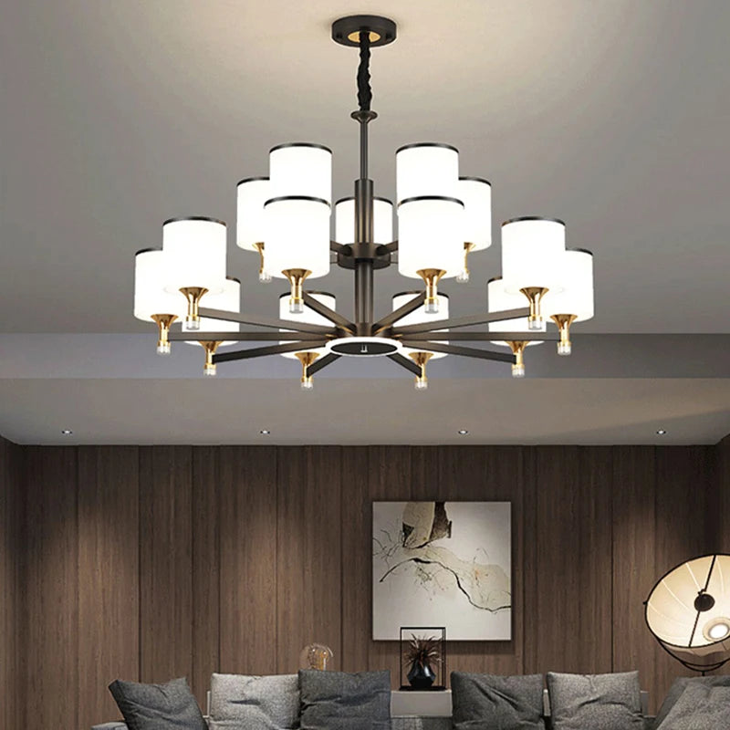 lustre nordique 15 têtes design moderne luxe pour intérieur lumineux - vue 3 sur 16