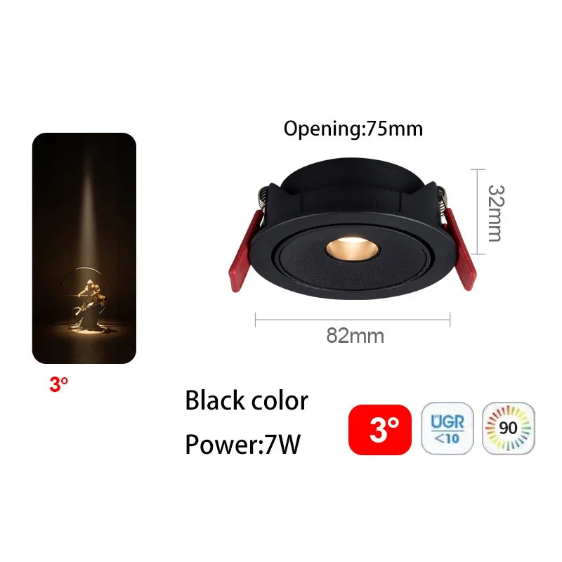spot led ultra fin à angle de faisceau pour éclairage intérieur