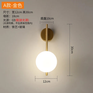 modern decorative design LED glass ball wall light