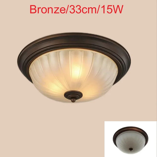 Plafonnier rond or/noir/Bronze plafonnier verre dépoli pour couloir salon cuisine LED lumineuse éclairage 110/220V - vue 9 sur 18
