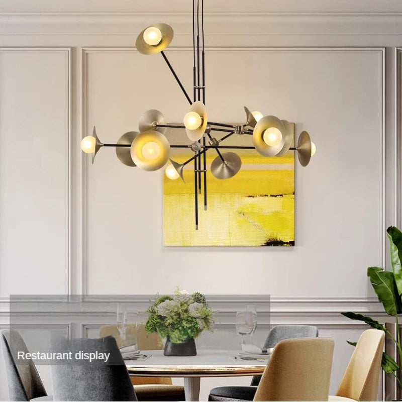 Nordic minimalist art chandelier for restaurants and hotels - vue 3 sur 10